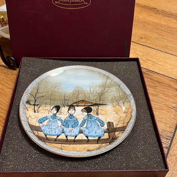 Anna Perenna “Waiting For Tom Plate” artist P Buckley Moss number 1275 Rare - Picture 6 of 7